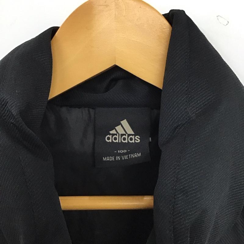 アディダス adidas ベスト ベスト ジップアップダウンベスト アウター ロゴ、文字 黒 / ブラック / black メンズ USED 古着 中古 10155427