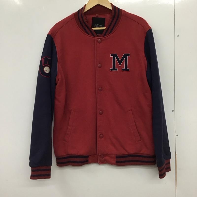 メジャーリーグベースボール MLB ジャケット、上着 ジャンパー、ブルゾン スタジャン アウター 古着 前ボタン ロゴ、文字 赤 / レッド / red X 紺 / ネイビー / navy メンズ USED 古着 中古 10155428