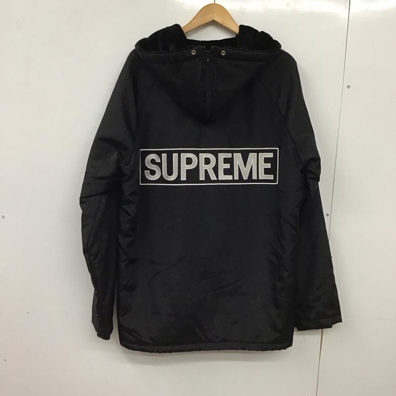 シュプリーム Supreme ジャケット、上着 ジャンパー、ブルゾン ジップアップナイロンジャケットパーカー アウター L ロゴ、文字 黒 / ブラック / black メンズ USED 古着 中古 10155429