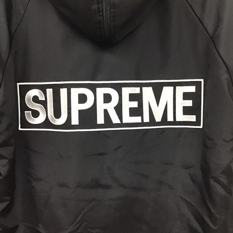 シュプリーム Supreme ジャケット、上着 ジャンパー、ブルゾン ジップアップナイロンジャケットパーカー アウター L ロゴ、文字 黒 / ブラック / black メンズ USED 古着 中古 10155429