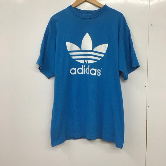 アディダス adidas Tシャツ 半袖 半袖カットソー プリントTシャツ クルーネックカットソー L ロゴ、文字 青 / ブルー / blue メンズ USED 古着 中古 10155430