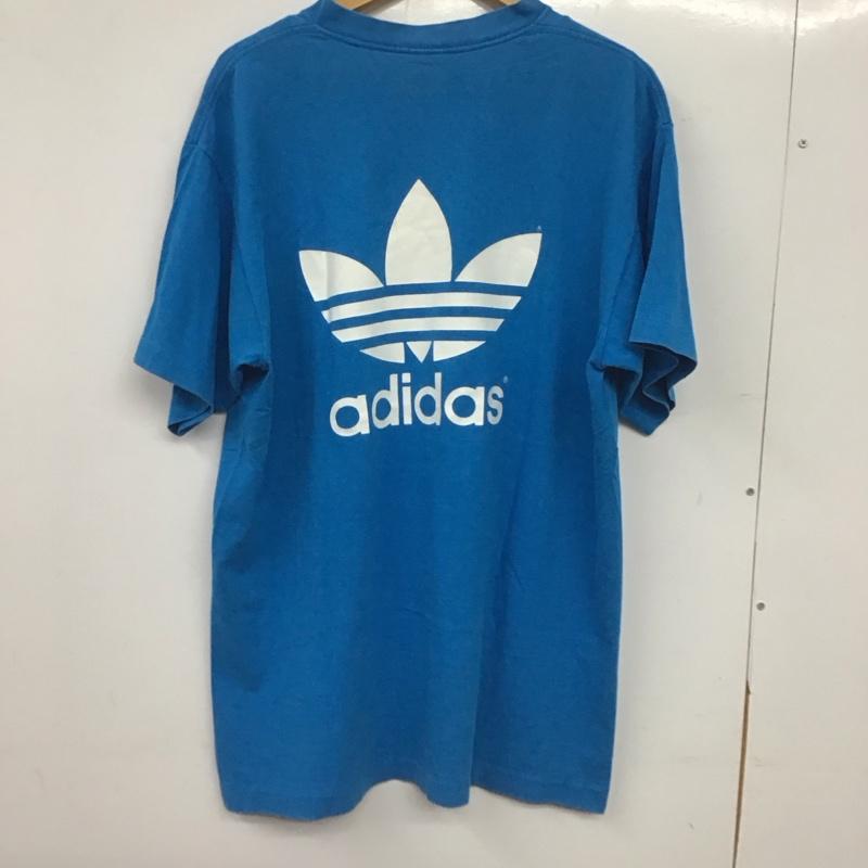 アディダス adidas Tシャツ 半袖 半袖カットソー プリントTシャツ クルーネックカットソー L ロゴ、文字 青 / ブルー / blue メンズ USED 古着 中古 10155430