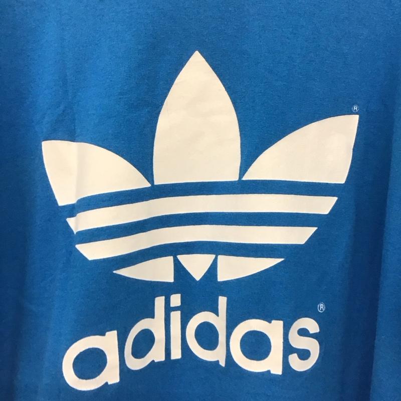 アディダス adidas Tシャツ 半袖 半袖カットソー プリントTシャツ クルーネックカットソー L ロゴ、文字 青 / ブルー / blue メンズ USED 古着 中古 10155430