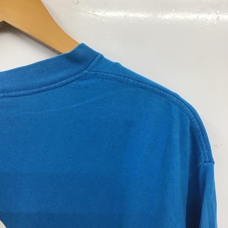 アディダス adidas Tシャツ 半袖 半袖カットソー プリントTシャツ クルーネックカットソー L ロゴ、文字 青 / ブルー / blue メンズ USED 古着 中古 10155430