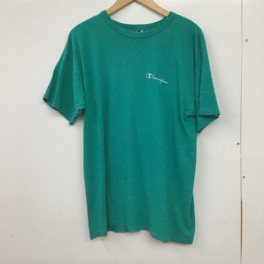 チャンピオン Champion Tシャツ 半袖 半袖カットソー プリントTシャツ クルーネックカットソー XL ロゴ、文字 薄緑 / ライトグリーン / メンズ USED 古着 中古 10155431