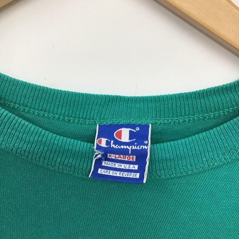 チャンピオン Champion Tシャツ 半袖 半袖カットソー プリントTシャツ クルーネックカットソー XL ロゴ、文字 薄緑 / ライトグリーン / メンズ USED 古着 中古 10155431