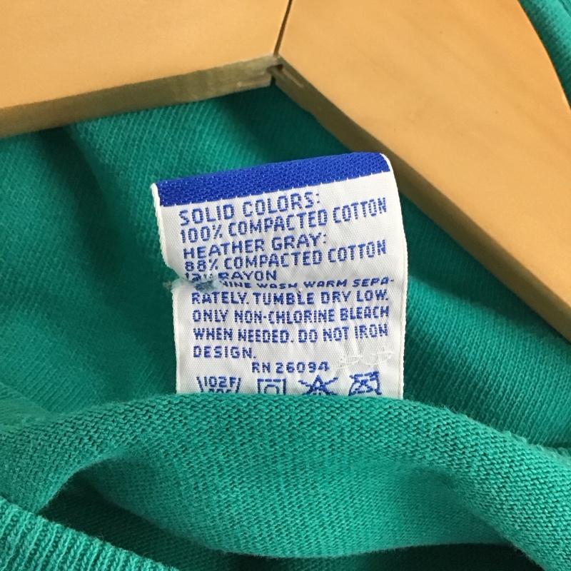 チャンピオン Champion Tシャツ 半袖 半袖カットソー プリントTシャツ クルーネックカットソー XL ロゴ、文字 薄緑 / ライトグリーン / メンズ USED 古着 中古 10155431