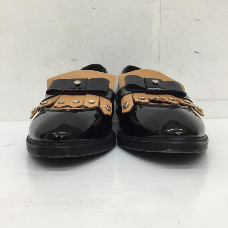 ディーゼル DIESEL ローファー ローファー DIESEL タッセル リボン エナメル レザー ローファー 23.0cm 無地 黒 / ブラック / black レディース USED 古着 中古 10155435