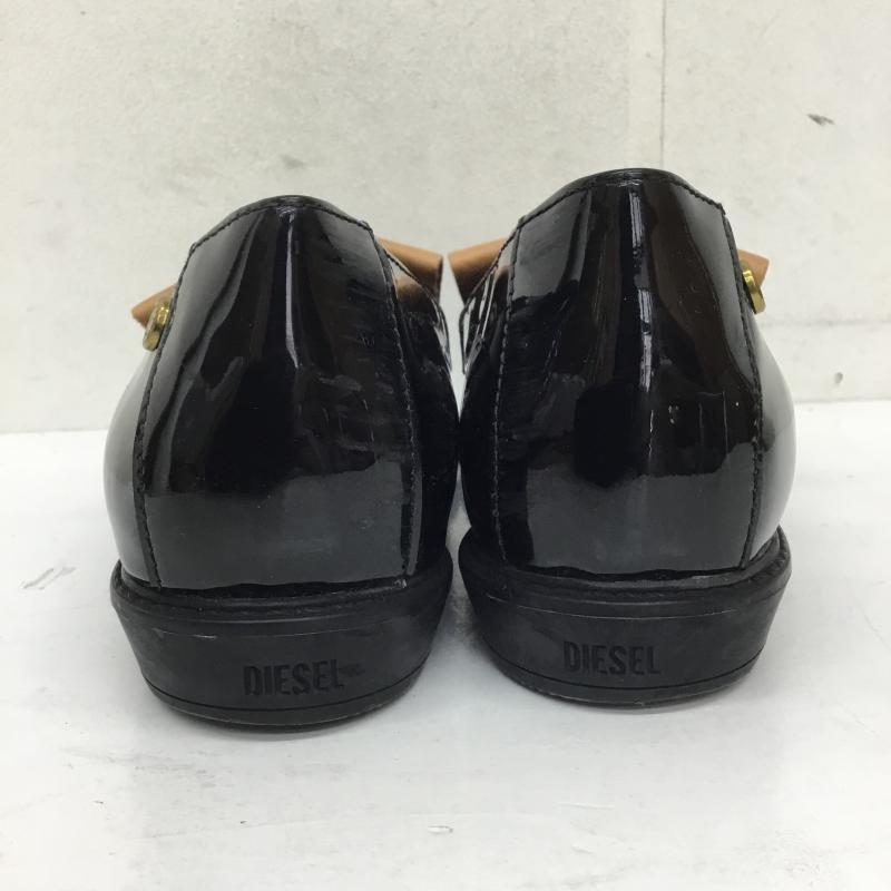 ディーゼル DIESEL ローファー ローファー DIESEL タッセル リボン エナメル レザー ローファー 23.0cm 無地 黒 / ブラック / black レディース USED 古着 中古 10155435