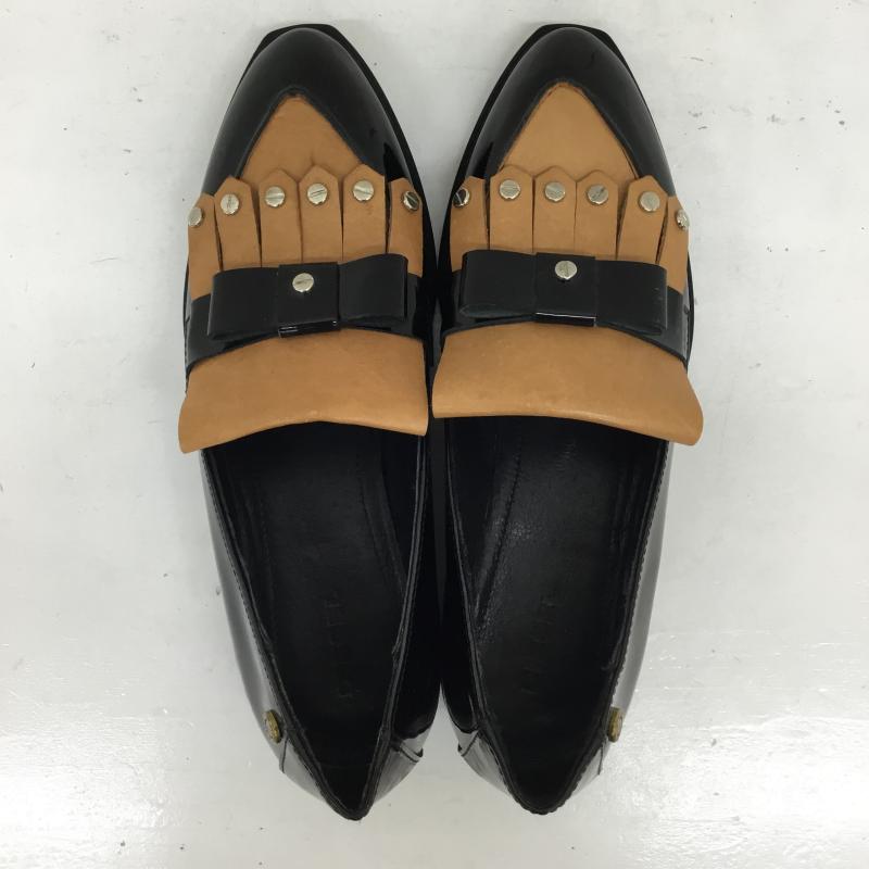 ディーゼル DIESEL ローファー ローファー DIESEL タッセル リボン エナメル レザー ローファー 23.0cm 無地 黒 / ブラック / black レディース USED 古着 中古 10155435