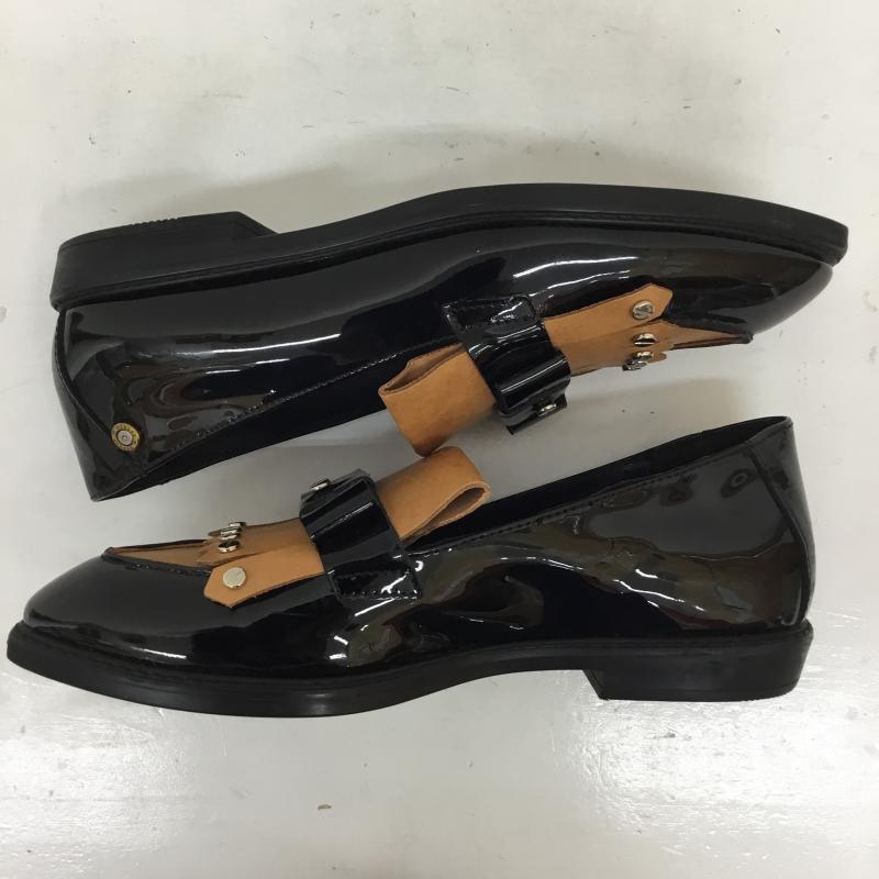 ディーゼル DIESEL ローファー ローファー DIESEL タッセル リボン エナメル レザー ローファー 23.0cm 無地 黒 / ブラック / black レディース USED 古着 中古 10155435