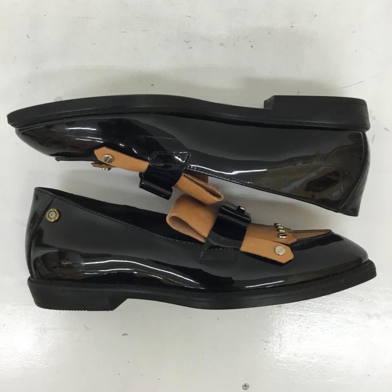 ディーゼル DIESEL ローファー ローファー DIESEL タッセル リボン エナメル レザー ローファー 23.0cm 無地 黒 / ブラック / black レディース USED 古着 中古 10155435