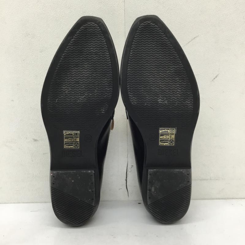 ディーゼル DIESEL ローファー ローファー DIESEL タッセル リボン エナメル レザー ローファー 23.0cm 無地 黒 / ブラック / black レディース USED 古着 中古 10155435