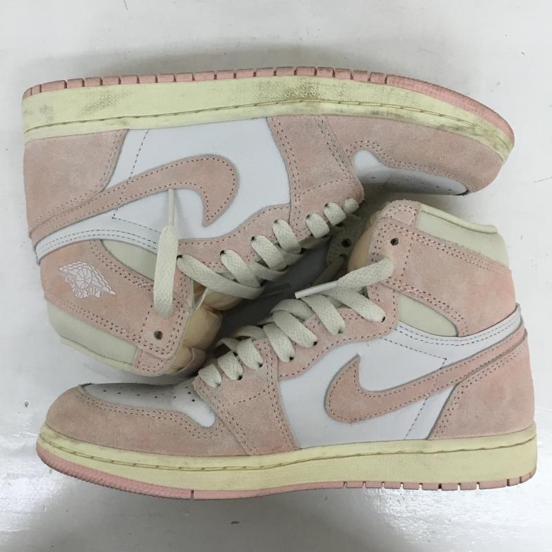 ナイキ NIKE スニーカー スニーカー Nike Women s Air Jordan 1 Retro High OG Washed Pink FD2596-600 23.5cm ロゴ、文字 桃 / ピンク / pink X 白 / ホワイト / white メンズ USED 古着 中古 10155437