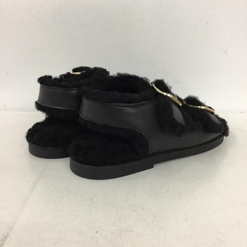 古着 USED サンダル サンダル FUR DELUXE 36 ファーサンダル 無地 黒 / ブラック / black レディース USED 古着 中古 10155448
