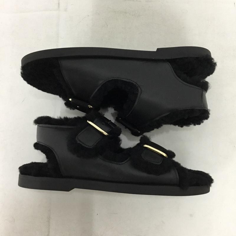 古着 USED サンダル サンダル FUR DELUXE 36 ファーサンダル 無地 黒 / ブラック / black レディース USED 古着 中古 10155448
