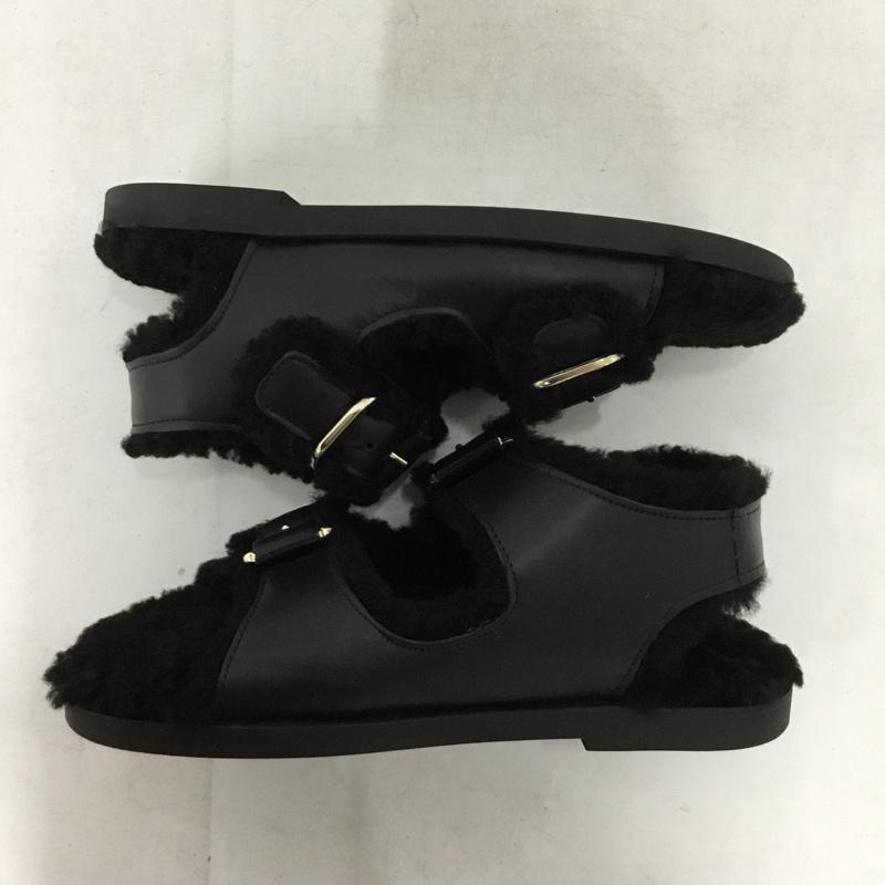 古着 USED サンダル サンダル FUR DELUXE 36 ファーサンダル 無地 黒 / ブラック / black レディース USED 古着 中古 10155448
