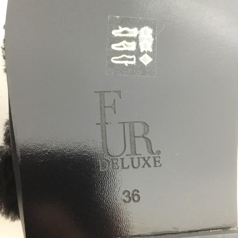 古着 USED サンダル サンダル FUR DELUXE 36 ファーサンダル 無地 黒 / ブラック / black レディース USED 古着 中古 10155448