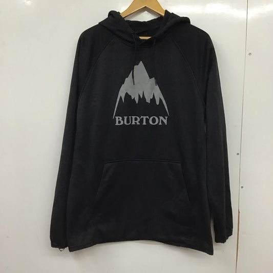 バートン BURTON パーカー 長袖 裏起毛 プルオーバー ラグランスリーブ XL ロゴ、文字 黒 / ブラック / black メンズ USED 古着 中古 10155466