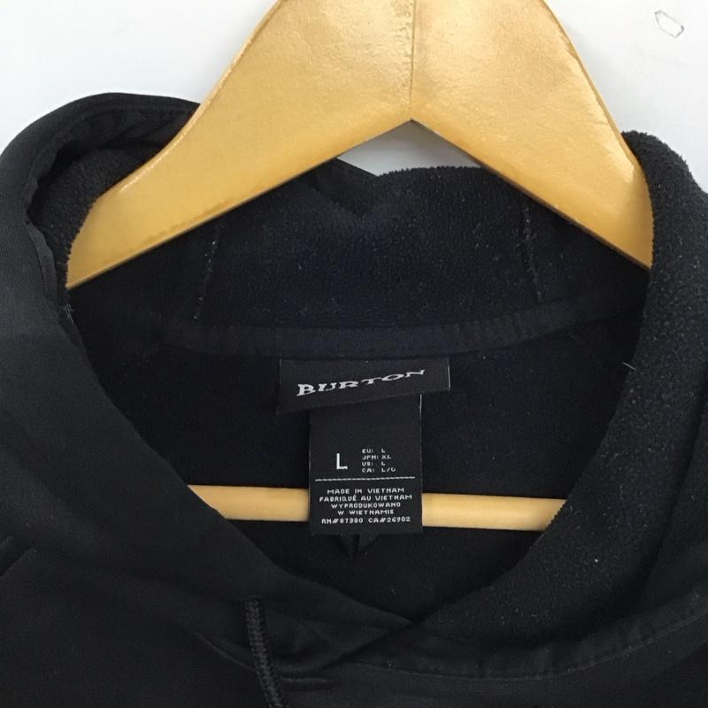 バートン BURTON パーカー 長袖 裏起毛 プルオーバー ラグランスリーブ XL ロゴ、文字 黒 / ブラック / black メンズ USED 古着 中古 10155466