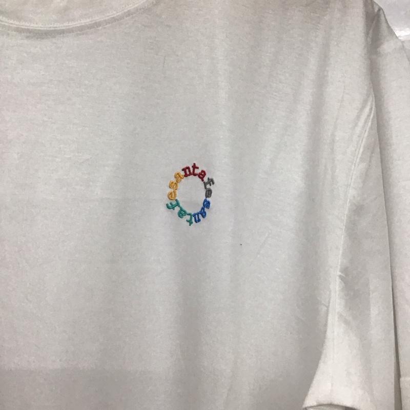 サンタフェ SANTAFE Tシャツ 半袖 0140-251-83830 クルーネック 刺繍 ロゴ、文字 白 / ホワイト / white メンズ USED 古着 中古 10155469
