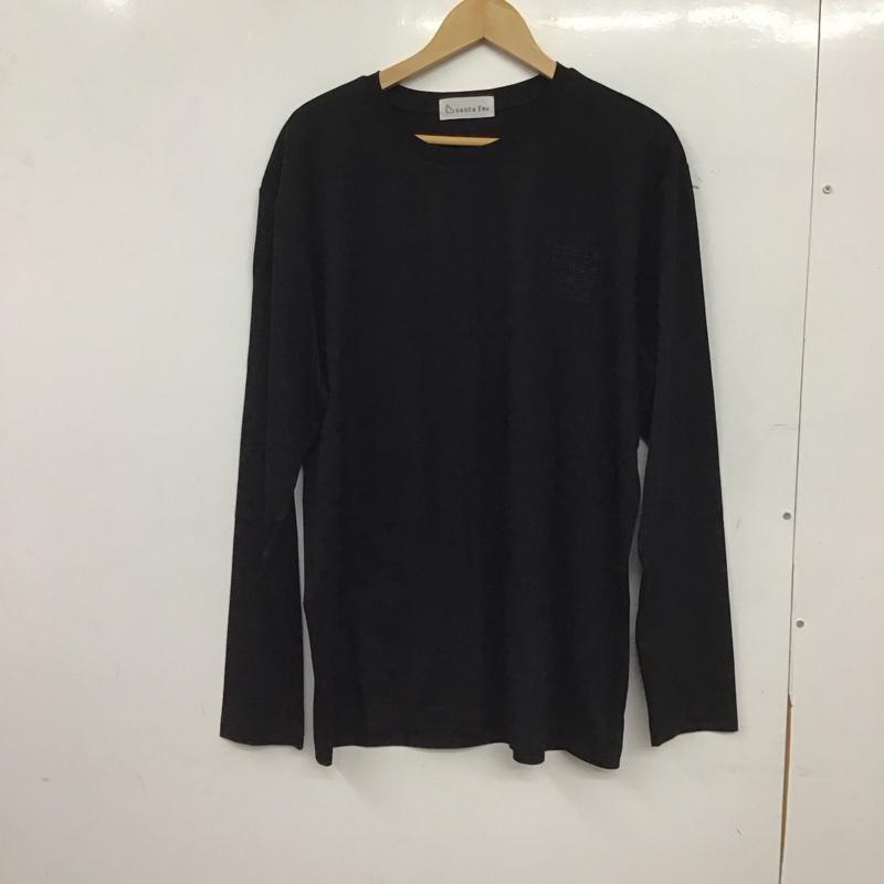 サンタフェ SANTAFE Tシャツ 長袖 0160-255-84403 クルーネック ロンT ロゴ、文字 黒 / ブラック / black メンズ USED 古着 中古 10155472