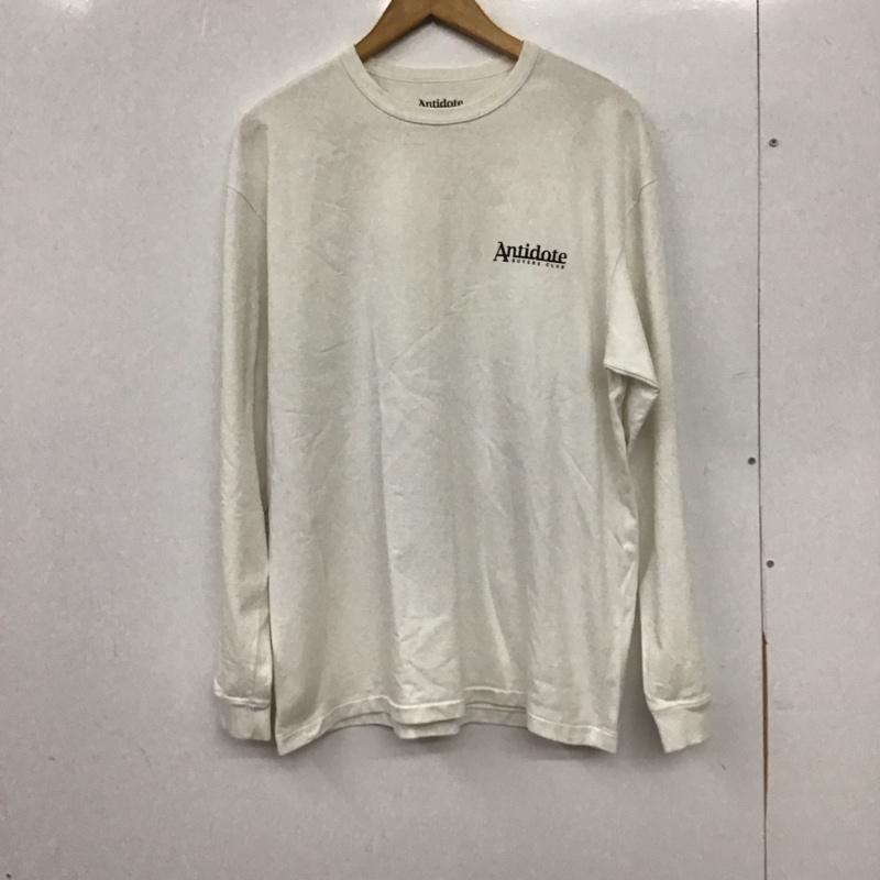 アンチドートバイヤーズクラブ ANTIDOTE BUYERS CLUB カットソー 長袖 長袖カットソー プリントカットソー クルーネック M ロゴ、文字 白 / ホワイト / white メンズ USED 古着 中古 10155479