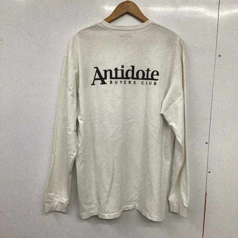 アンチドートバイヤーズクラブ ANTIDOTE BUYERS CLUB カットソー 長袖 長袖カットソー プリントカットソー クルーネック M ロゴ、文字 白 / ホワイト / white メンズ USED 古着 中古 10155479