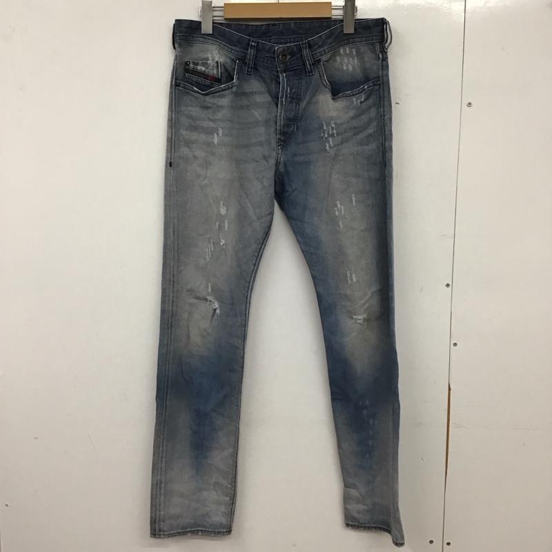ディーゼル DIESEL パンツ デニム、ジーンズ デニムパンツ スリムパンツ カジュアルパンツ 30インチ ダメージ加工 インディゴ / インディゴ / Indigo メンズ USED 古着 中古 10155488