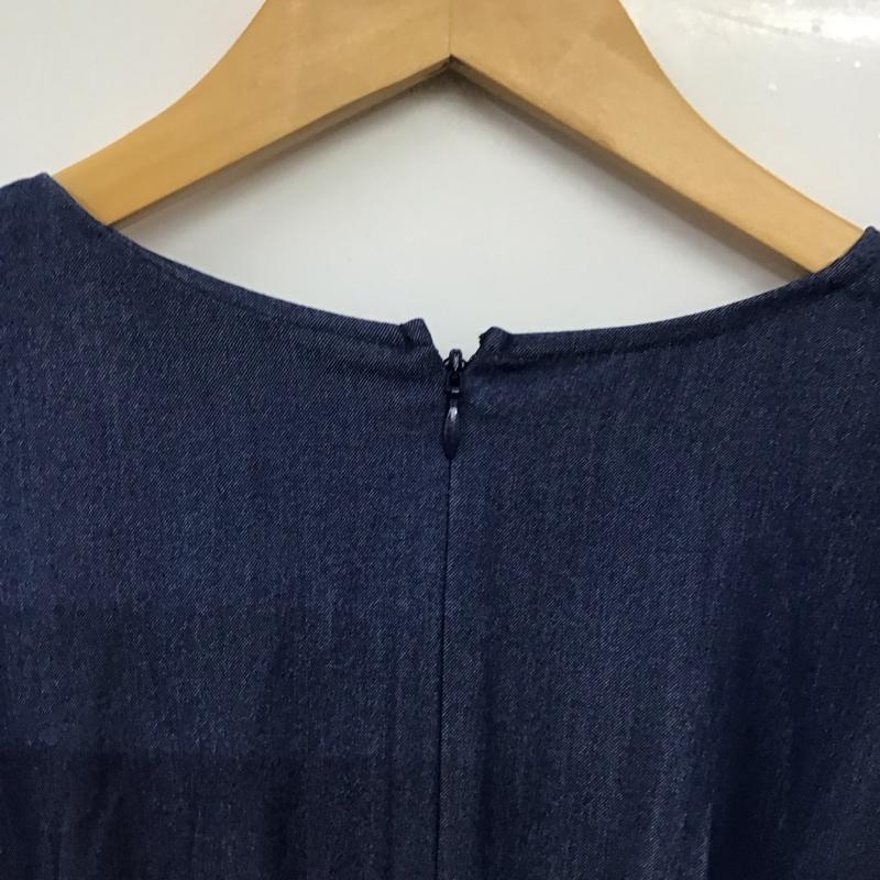 スライ SLY ワンピース ロングスカート 030GAR33-5550 GATHER SLEEVE OP Vネック パフスリーブ タグ付き 2 無地 青 / ブルー / blue レディース USED 古着 中古 10155502