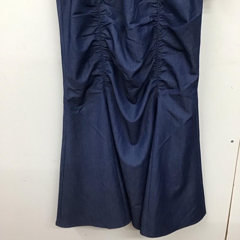 スライ SLY ワンピース ロングスカート 030GAR33-5550 GATHER SLEEVE OP Vネック パフスリーブ タグ付き 2 無地 青 / ブルー / blue レディース USED 古着 中古 10155502