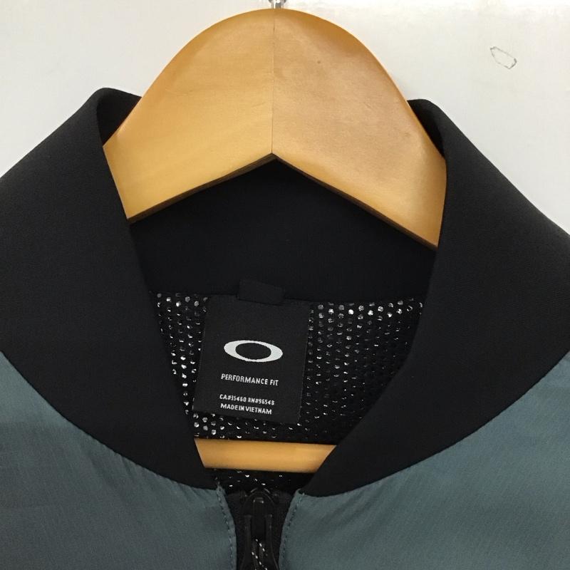 オークリー OAKLEY ジャケット、上着 ジャンパー、ブルゾン ジップアップジャケット アウター ノーカラージャケット XL ロゴ、文字 黒 / ブラック / black メンズ USED 古着 中古 10155503