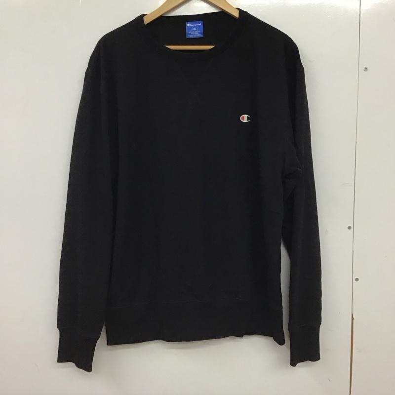 チャンピオン Champion トレーナー 長袖 c3-ls050 長袖トレーナー スウェット XXL ロゴ、文字 黒 / ブラック / black メンズ USED 古着 中古 10155504