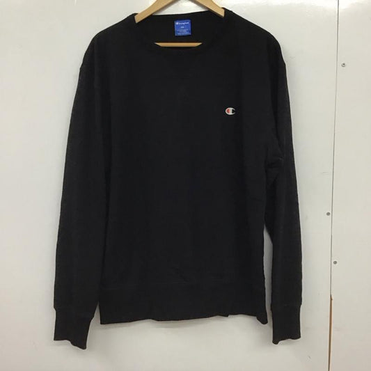 チャンピオン Champion トレーナー 長袖 c3-ls050 長袖トレーナー スウェット XXL ロゴ、文字 黒 / ブラック / black メンズ USED 古着 中古 10155504
