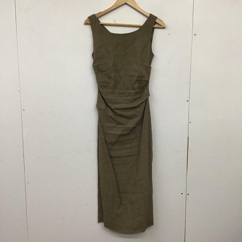 ザラ ZARA ワンピース ロングスカート 2166 639 742 ノースリーブ ギャザー リネン混 XS 無地 ベージュ / ベージュ / beige レディース USED 古着 中古 10155509