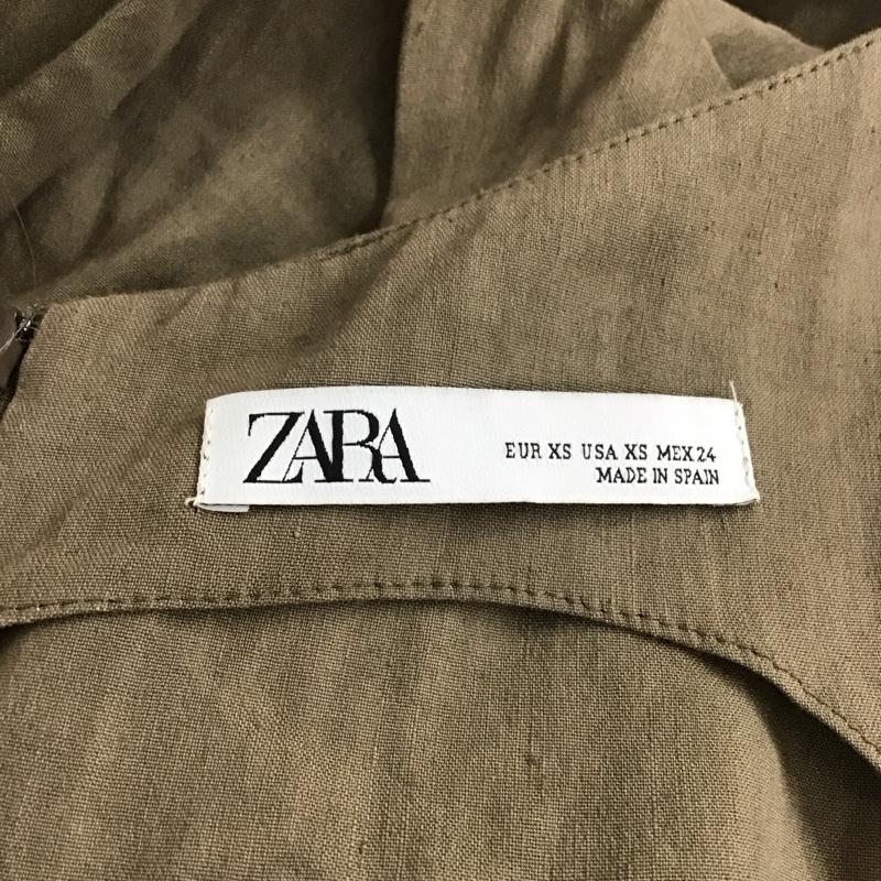 ザラ ZARA ワンピース ロングスカート 2166 639 742 ノースリーブ ギャザー リネン混 XS 無地 ベージュ / ベージュ / beige レディース USED 古着 中古 10155509