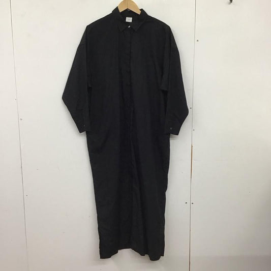アーバンリサーチドアーズ URBAN RESEARCH DOORS シャツワンピース 長袖 DR86-26M603 ロング丈 ONE SIZE 無地 黒 / ブラック / black レディース USED 古着 中古 10155512