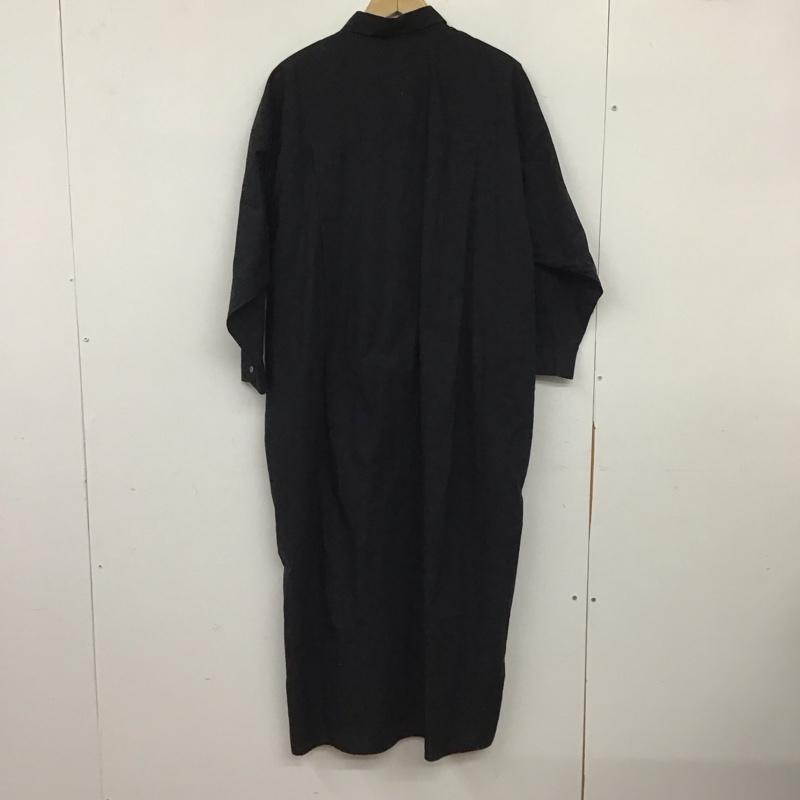 アーバンリサーチドアーズ URBAN RESEARCH DOORS シャツワンピース 長袖 DR86-26M603 ロング丈 ONE SIZE 無地 黒 / ブラック / black レディース USED 古着 中古 10155512