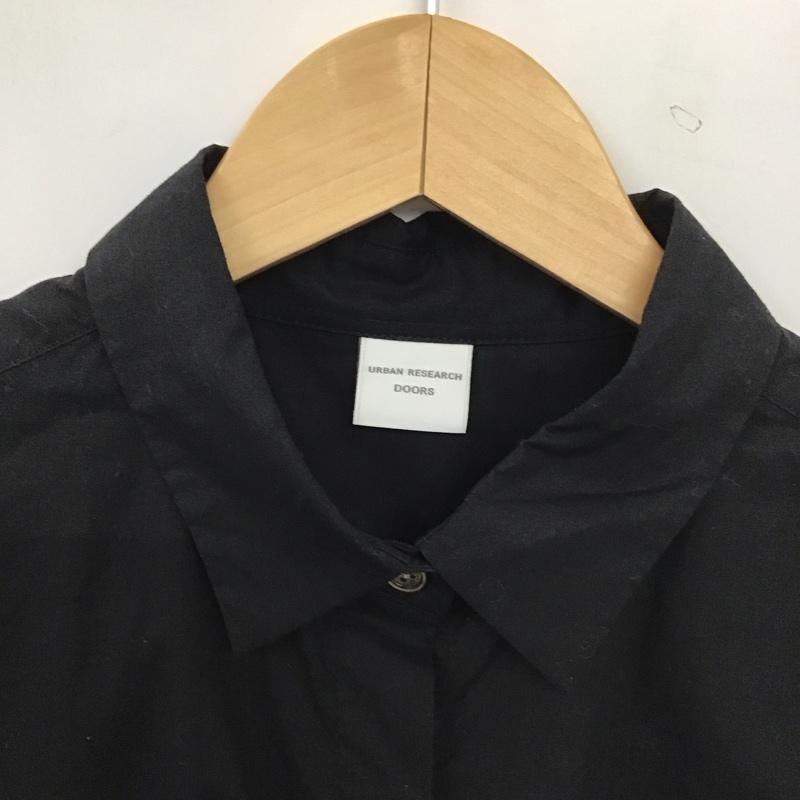 アーバンリサーチドアーズ URBAN RESEARCH DOORS シャツワンピース 長袖 DR86-26M603 ロング丈 ONE SIZE 無地 黒 / ブラック / black レディース USED 古着 中古 10155512