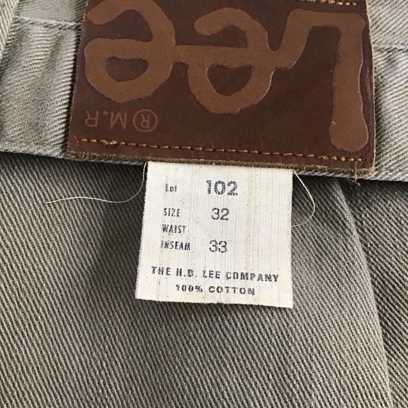 リー Lee パンツ デニム、ジーンズ デニムパンツ スリムパンツ カジュアルパンツ 32インチ ロゴ、文字 ベージュ / ベージュ / beige メンズ USED 古着 中古 10155517