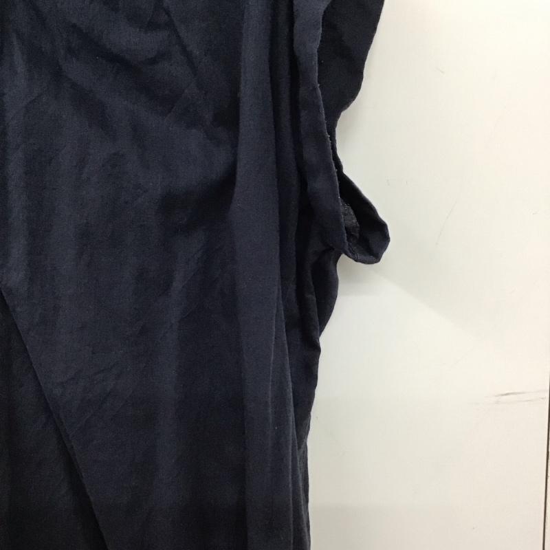 サマンサモスモスブルー Samansa Mos2 blue シャツワンピース 半袖 1104500 バンドカラー ロング丈 フレンチスリーブ コットン FREE 無地 紺 / ネイビー / navy レディース USED 古着 中古 10155521