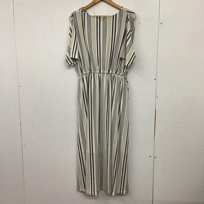 アズールバイマウジー AZUL BY MOUSSY ワンピース ロングスカート 250DSS83-119D GLOSSY COOL BLOUSING ONEPIECE 半袖 M ストライプ マルチカラー / マルチカラー / multicolor レディース USED 古着 中古 10155523