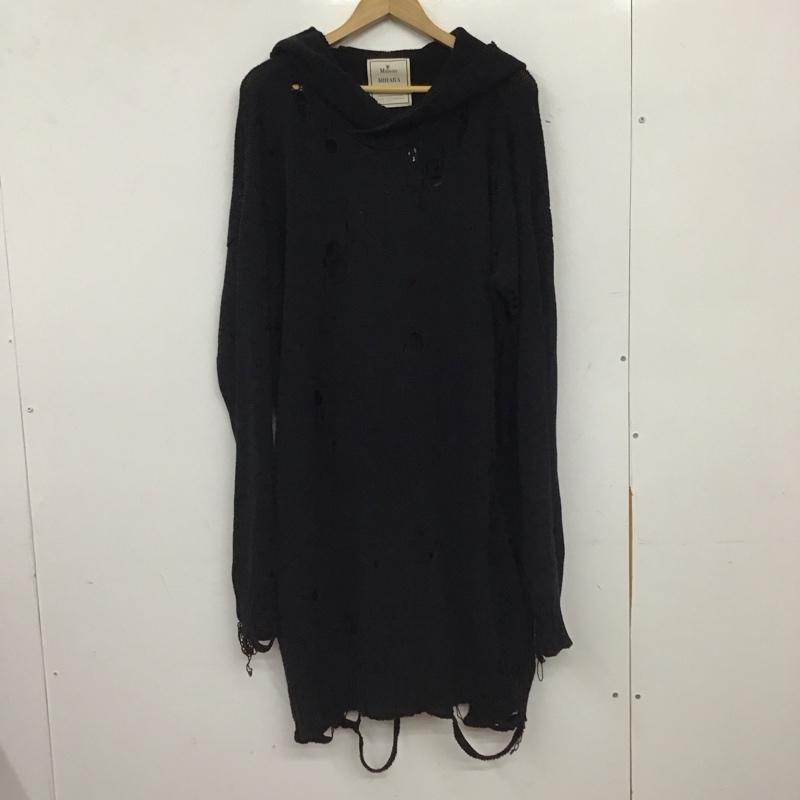 メゾンミハラヤスヒロ Maison MIHARA YASUHIRO ニット、セーター 長袖 91503344 ニットパーカー 46 ダメージ加工 紺 / ネイビー / navy メンズ USED 古着 中古 10155524