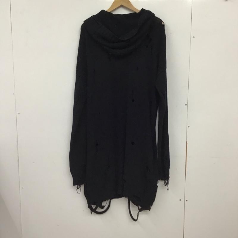 メゾンミハラヤスヒロ Maison MIHARA YASUHIRO ニット、セーター 長袖 91503344 ニットパーカー 46 ダメージ加工 紺 / ネイビー / navy メンズ USED 古着 中古 10155524
