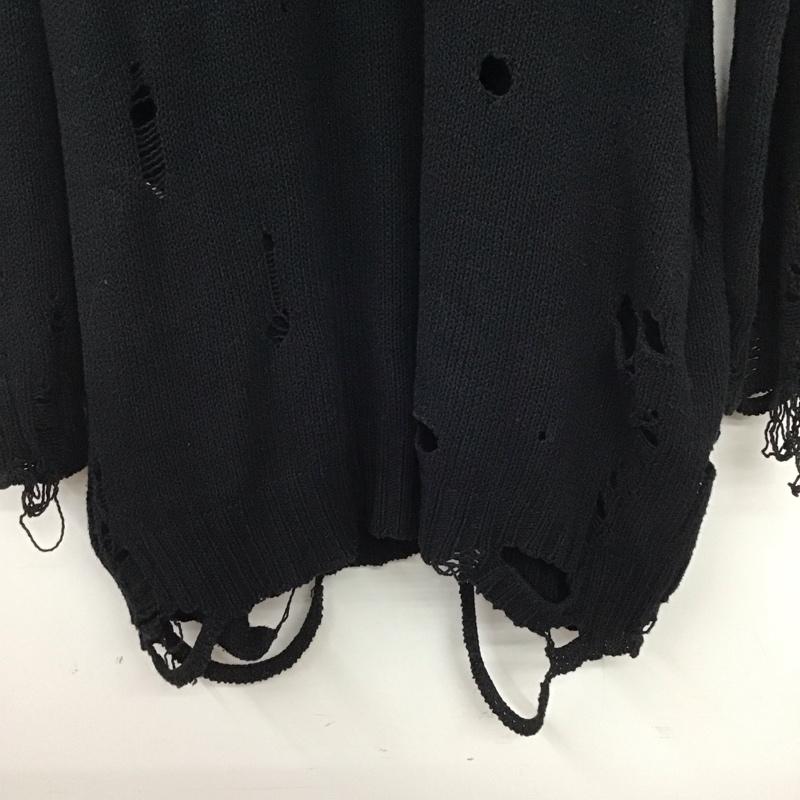 メゾンミハラヤスヒロ Maison MIHARA YASUHIRO ニット、セーター 長袖 91503344 ニットパーカー 46 ダメージ加工 紺 / ネイビー / navy メンズ USED 古着 中古 10155524