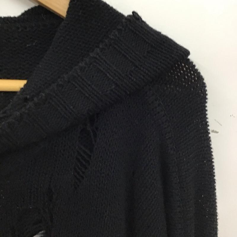 メゾンミハラヤスヒロ Maison MIHARA YASUHIRO ニット、セーター 長袖 91503344 ニットパーカー 46 ダメージ加工 紺 / ネイビー / navy メンズ USED 古着 中古 10155524