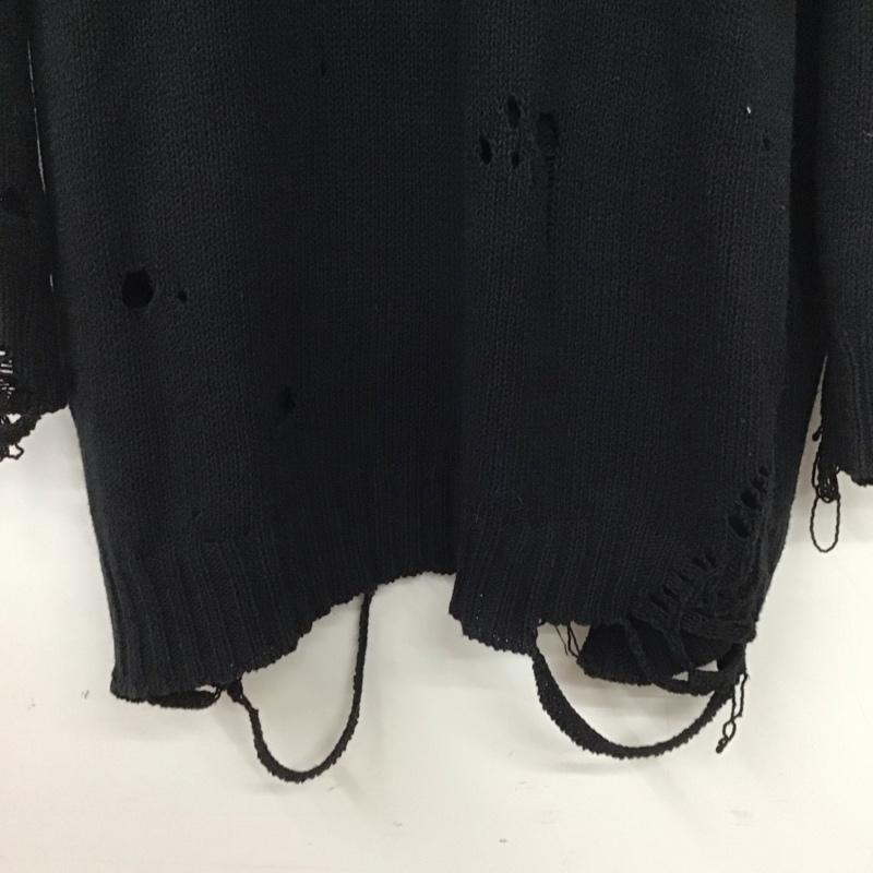 メゾンミハラヤスヒロ Maison MIHARA YASUHIRO ニット、セーター 長袖 91503344 ニットパーカー 46 ダメージ加工 紺 / ネイビー / navy メンズ USED 古着 中古 10155524