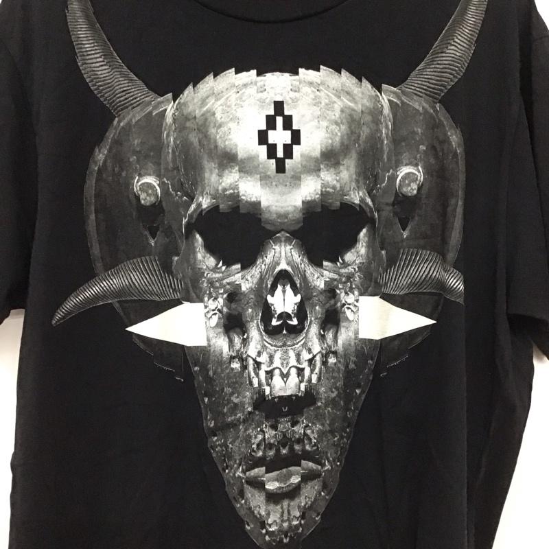 マルセロ・バーロン MARCELO BURLON Tシャツ 半袖 半袖カットソー プリントTシャツ クルーネックカットソー L ロゴ、文字 黒 / ブラック / black メンズ USED 古着 中古 10155526