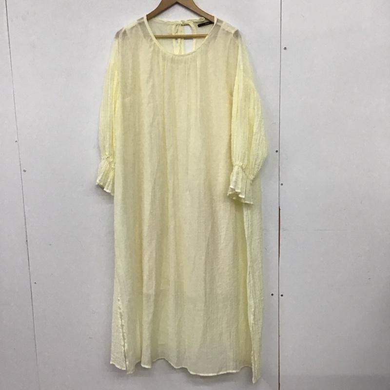 カスタネ Kastane ワンピース ロングスカート KAZ1091509A0002 シアーワンピース 長袖 FREE 無地 黄 / イエロー / yellow レディース USED 古着 中古 10155530