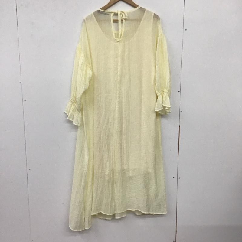 カスタネ Kastane ワンピース ロングスカート KAZ1091509A0002 シアーワンピース 長袖 FREE 無地 黄 / イエロー / yellow レディース USED 古着 中古 10155530